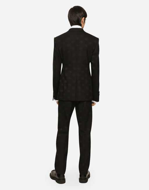 SINGLE-BREASTED WOOL SICILIA-FIT JACKET WITH JACQUARD DG DETAILING