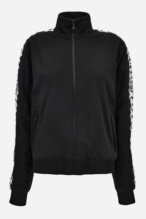 Sweatshirt In Compact Techno Jersey Fabric-Chain Print Inserts