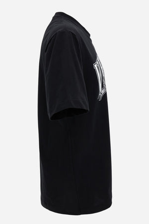 T-Shirt In Cotton Jersey Fabric + Medusa Crest Prin