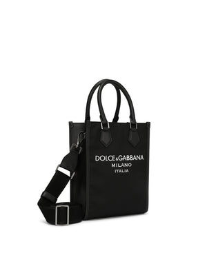 SMALL NYLON BAG WITH RUBBERIZED LOGO