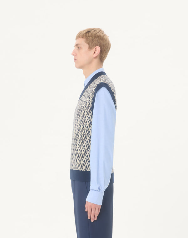 Gilet In Lana Con Motivo Jacquard Toute La V