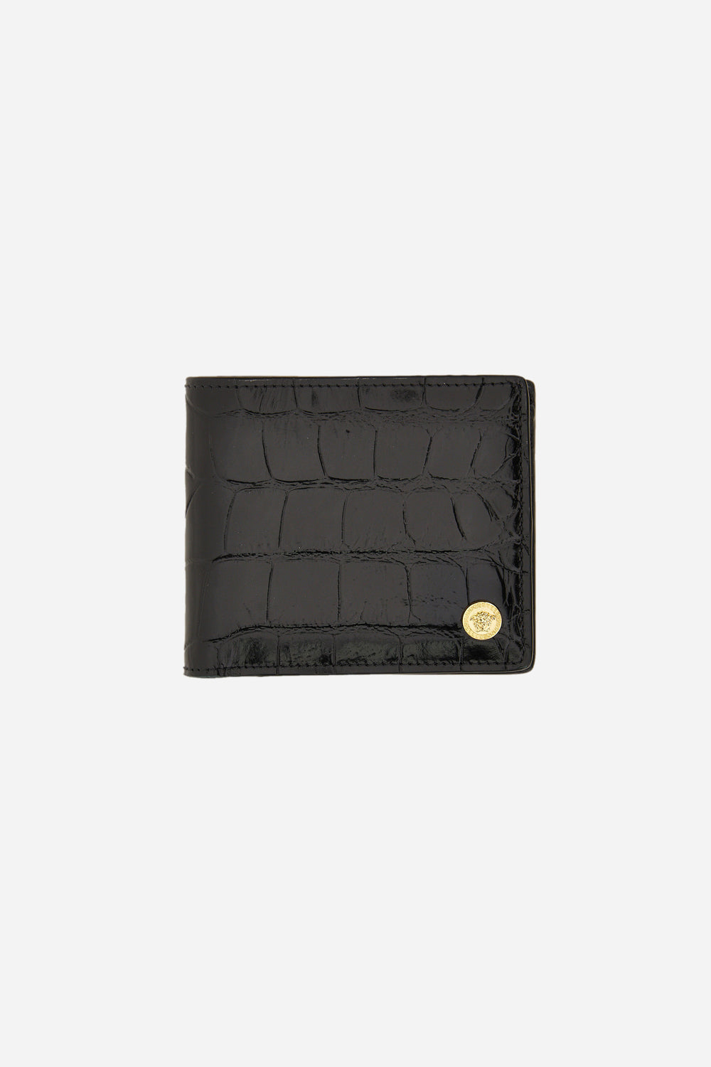 Icon Bifold Wallet W/Coin Pocket In Embossed Croc Calf Leather