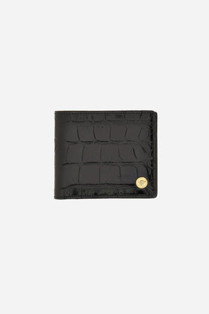 Icon Bifold Wallet W/Coin Pocket In Embossed Croc Calf Leather