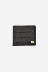 Icon Bifold Wallet W/Coin Pocket In Embossed Croc Calf Leather