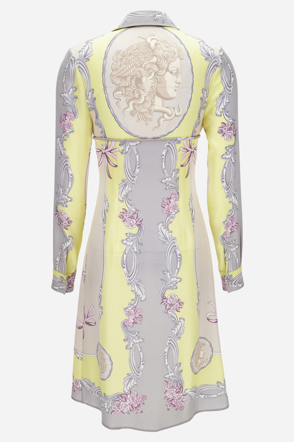 Dress In Silk Crepe Satin Print Cameo Foulard Pn 180
