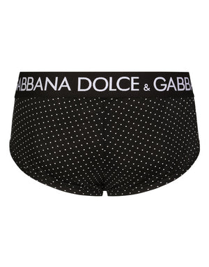 TWO-WAY STRETCH JERSEY BRANDO BRIEFS WITH POLKA-DOT PRINT