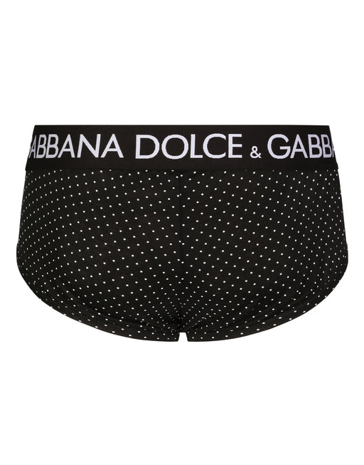TWO-WAY STRETCH JERSEY BRANDO BRIEFS WITH POLKA-DOT PRINT