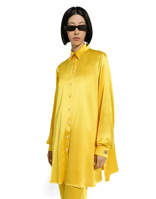 LONG-SLEEVED SILK CREPE SHIRT