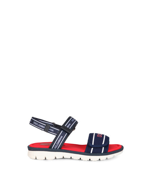 SOLID-COLOR SCUBA SANDALS WITH LOGO PRINT
