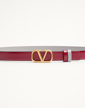 Cintura Reversibile VLogo Signature In Vitello Lucido 20 Mm
