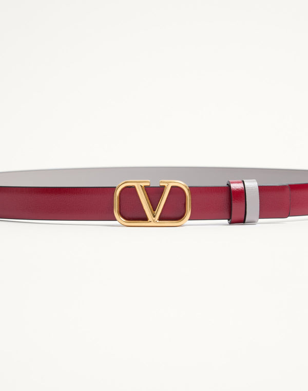 Cintura Reversibile VLogo Signature In Vitello Lucido 20 Mm