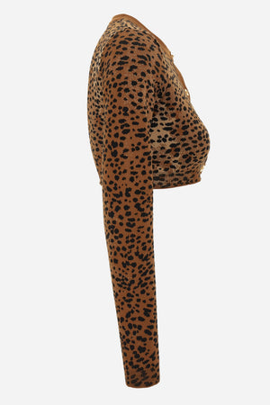 Knit Sweater In Leopard Jacquard Viscose
