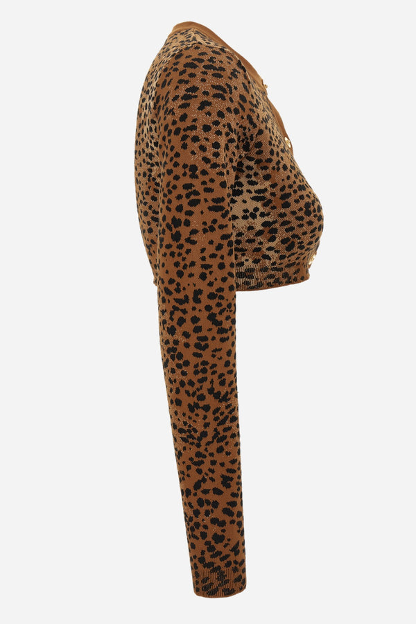 Knit Sweater In Leopard Jacquard Viscose