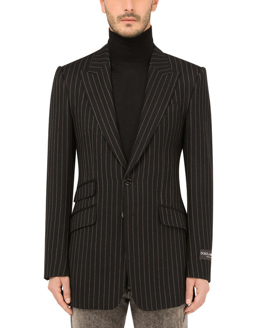 PINSTRIPE WOOL BEAT-FIT JACKET