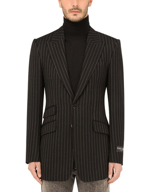 PINSTRIPE WOOL BEAT-FIT JACKET
