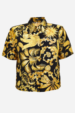 Informal Shirt In Twill Poly Baroque Palm Allover Print