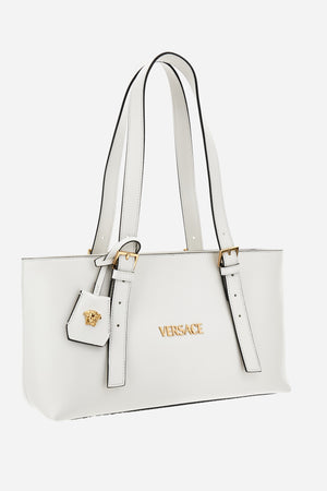 Versace Tag Medium Tote In Lamb Leather