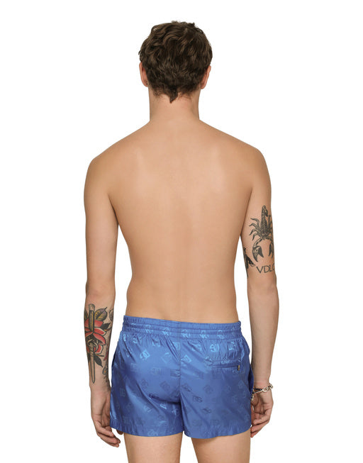 SHORT JACQUARD SWIM TRUNKS WITH DG MONOGRAM