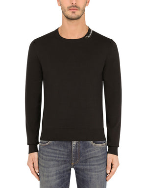 SILK AND COTTON ROUND-NECK SWEATER