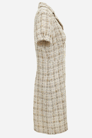 Dress In Cotton Mix Fancy Tweed