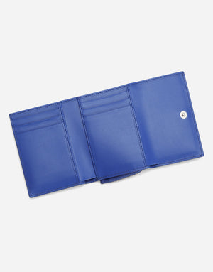 CALFSKIN FRENCH FLAP WALLET WITH RAISED LOGO