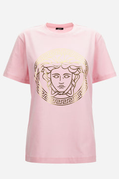 T-Shirt In Jersey Fabric With Medusa Lamina Print