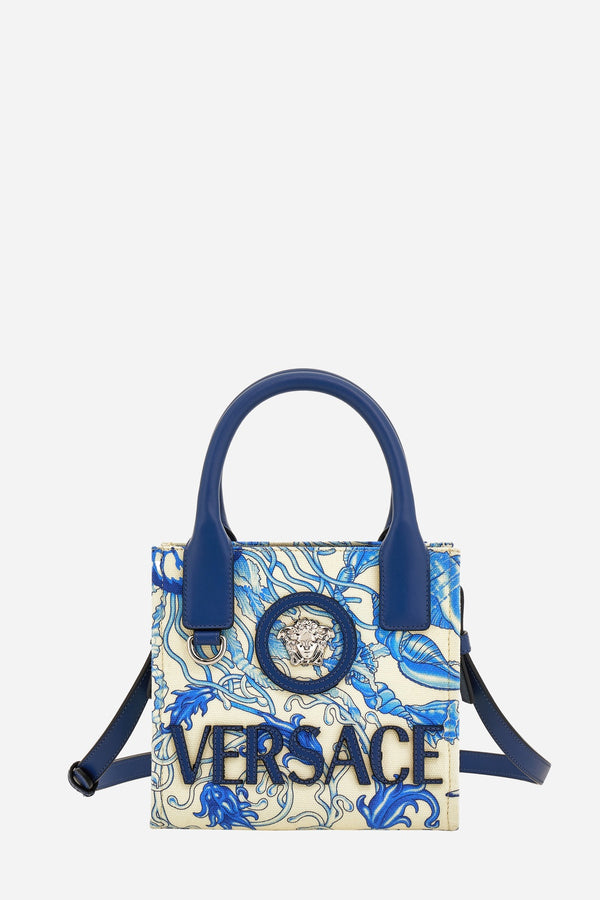 La Medusa Mini Tote In Fabric+Calf Leather