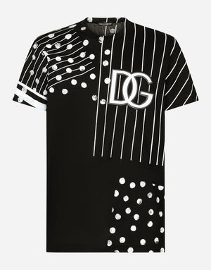 PRINTED COTTON T-SHIRT WITH DG LOGO