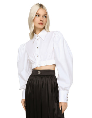 POPLIN SHIRT WITH BALLOON SLEEVES