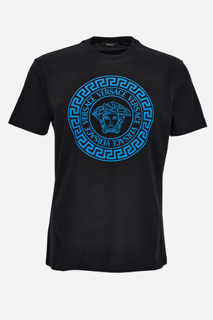 T-Shirt In Jersey Fabric-Medusa Versace Greca Print
