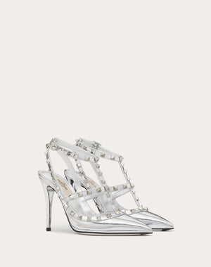 Décolleté Rockstud In Specchio Con Cinturini E Borchie In Tono 100Mm