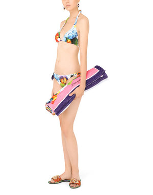 FLORAL-PRINT TERRYCLOTH BEACH TOWEL