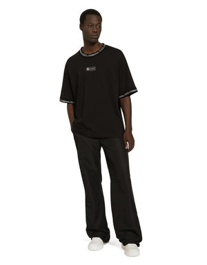 SHORT-SLEEVED COTTON T-SHIRT WITH ALL-OVER LOGO