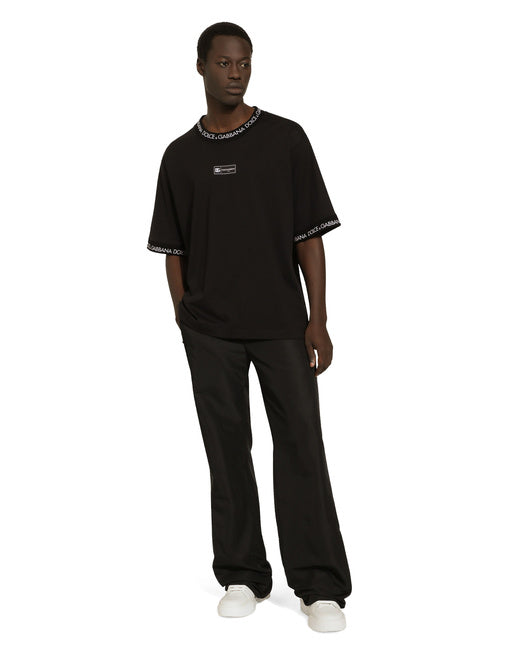SHORT-SLEEVED COTTON T-SHIRT WITH ALL-OVER LOGO
