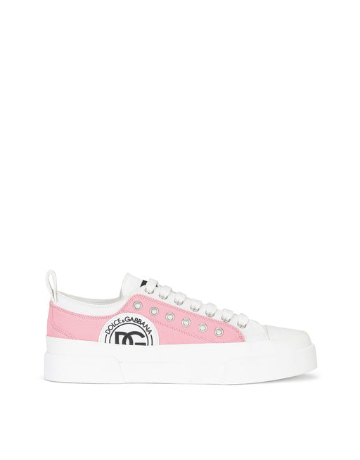 TWO-TONE CANVAS PORTOFINO LIGHT SNEAKERS WITH DG LOGO