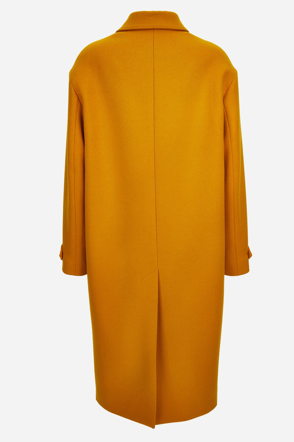 Coat In Double Light Felted Wool Whit Print Barocco 92 Foulard