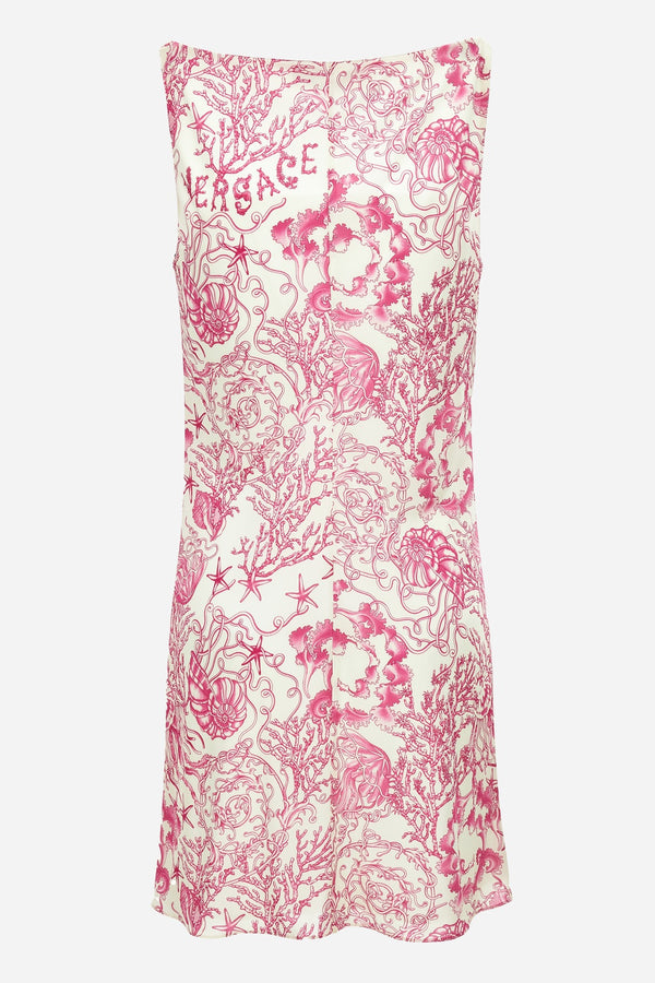 Dress In Underwater Barocco Bicolour Allover On Responsible Viscose Liquid Jersey