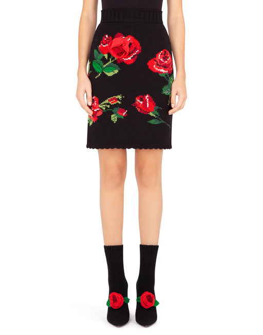 MINI SKIRT WITH ROSE EMBROIDERY