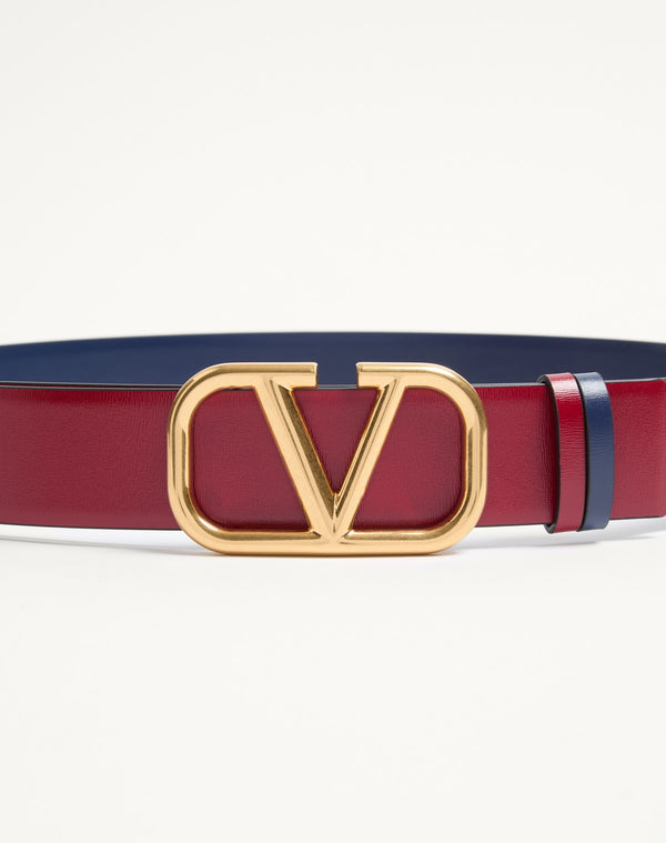Cintura Reversibile VLogo Signature In Vitello Lucido 40 Mm