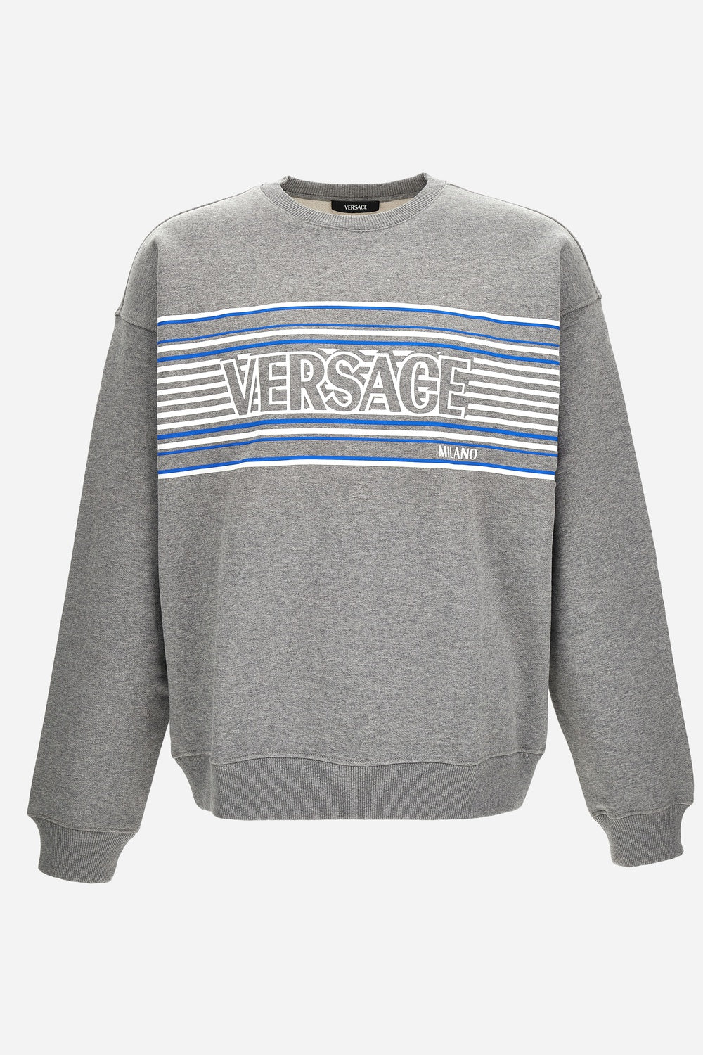 Sweatshirt In Non-Brushed Sweat Fabric-Stripe Versace Print