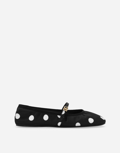 PRINTED SATIN BALLET FLATS