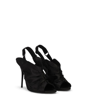 SATIN SLINGBACKS WITH CORSET-STYLE FASTENING