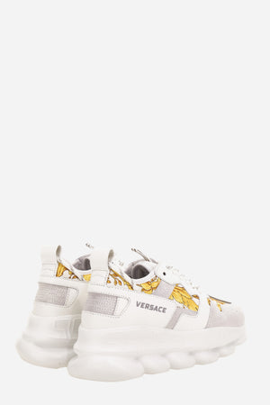 Chain Reaction Sneaker In Suede-Barocco Print Fabric