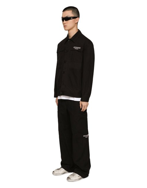 COTTON FAILLE JACKET WITH DGVIB3 PATCH AND EMBROIDERY