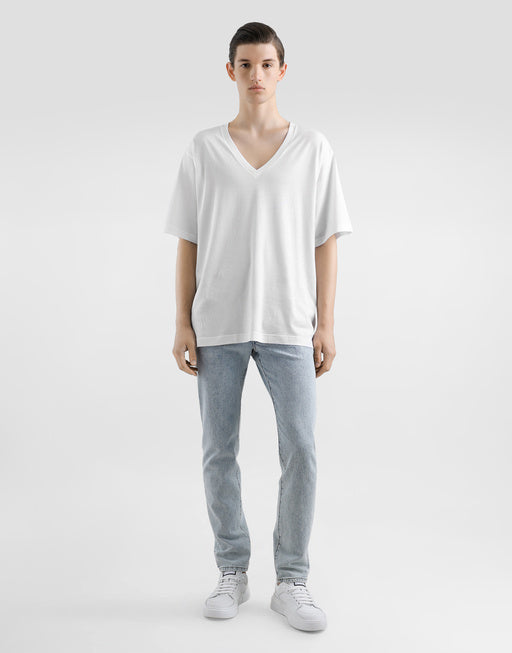 SLIM-FIT STRETCH COTTON JEANS WITH TAG