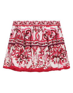 MAJOLICA-PRINT POPLIN SKIRT