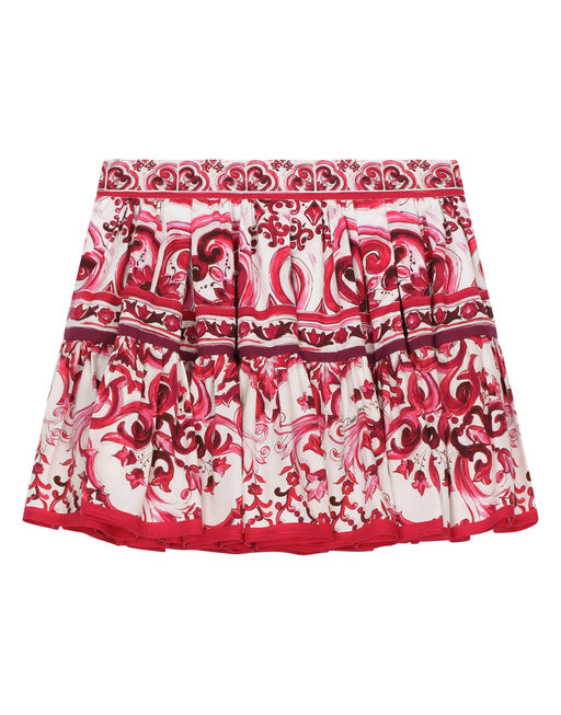 MAJOLICA-PRINT POPLIN SKIRT