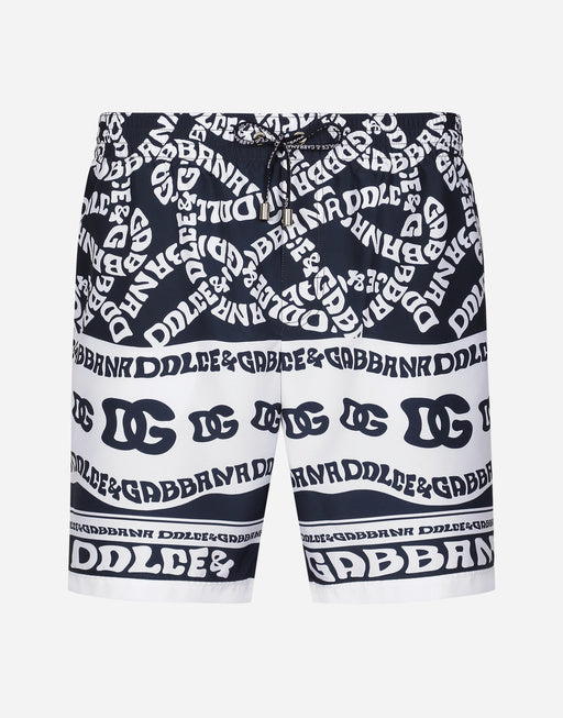 MID-LENGTH SWIM TRUNKS WITH MARINA PRINT