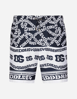 MID-LENGTH SWIM TRUNKS WITH MARINA PRINT