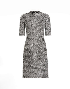 RASCHEL TWEED MIDI DRESS WITH SHORT SLEEVES